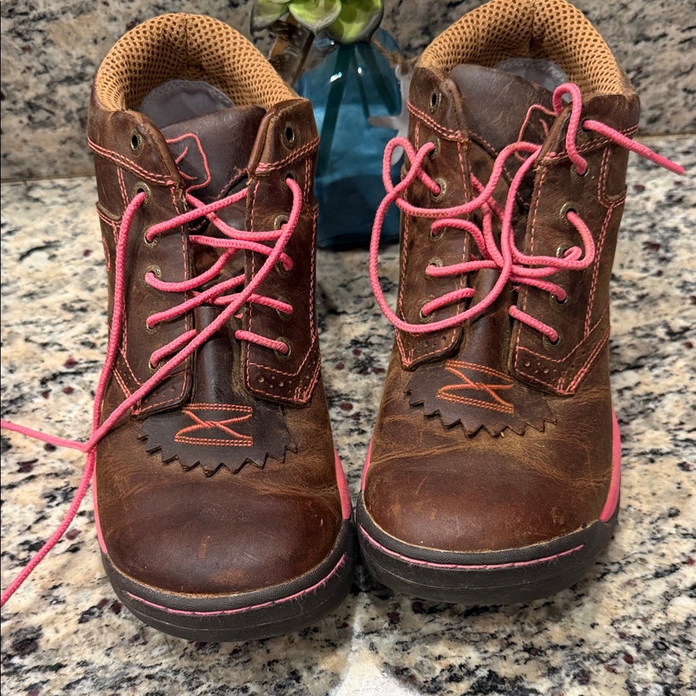 Twisted X Brown Womens Boots with Pink Accents